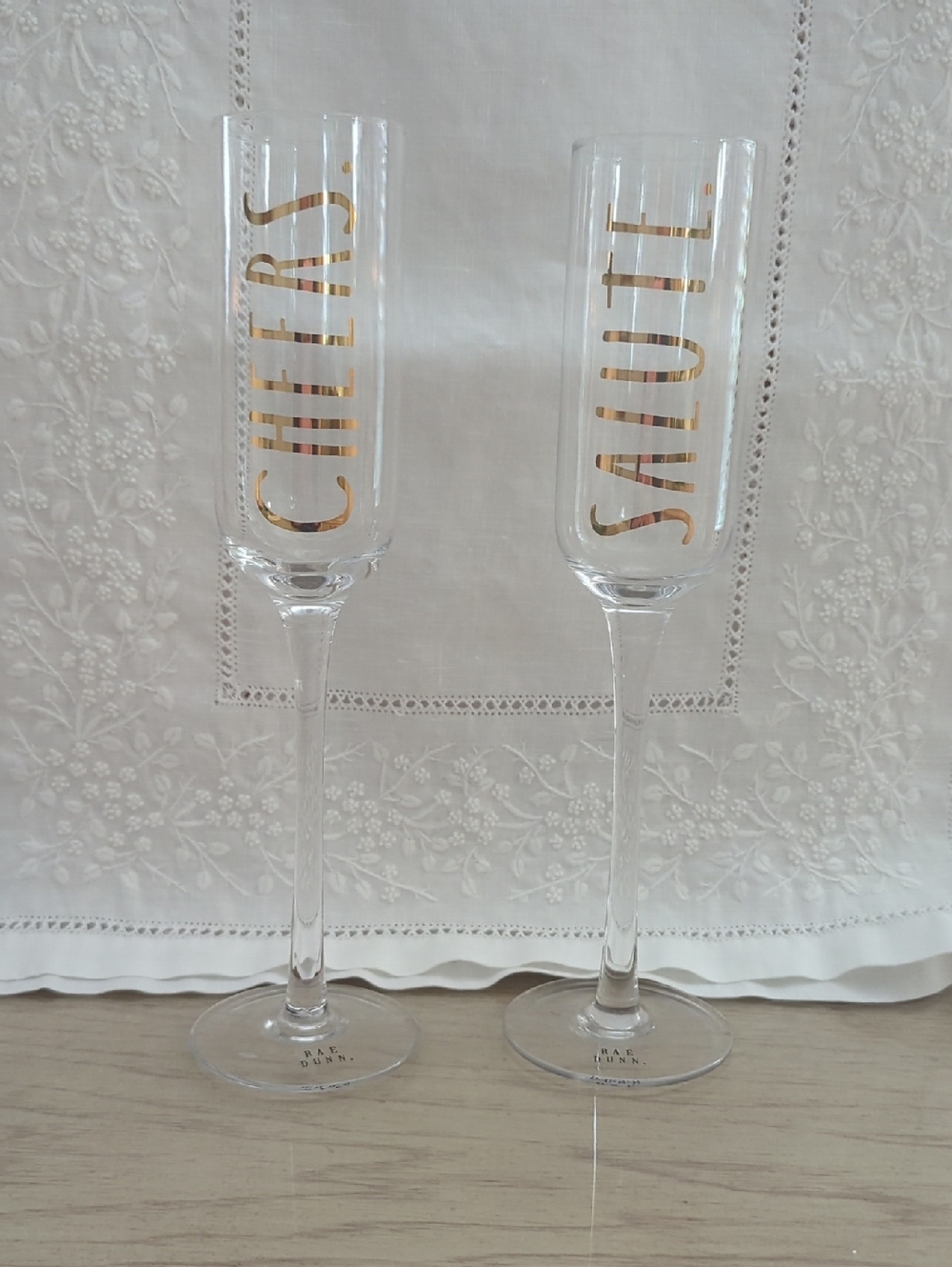 Rae Dunn Champaign Flutes (2)